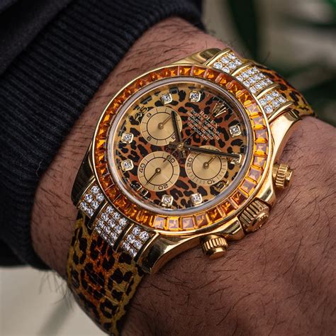 rolex daytona leopard wrist